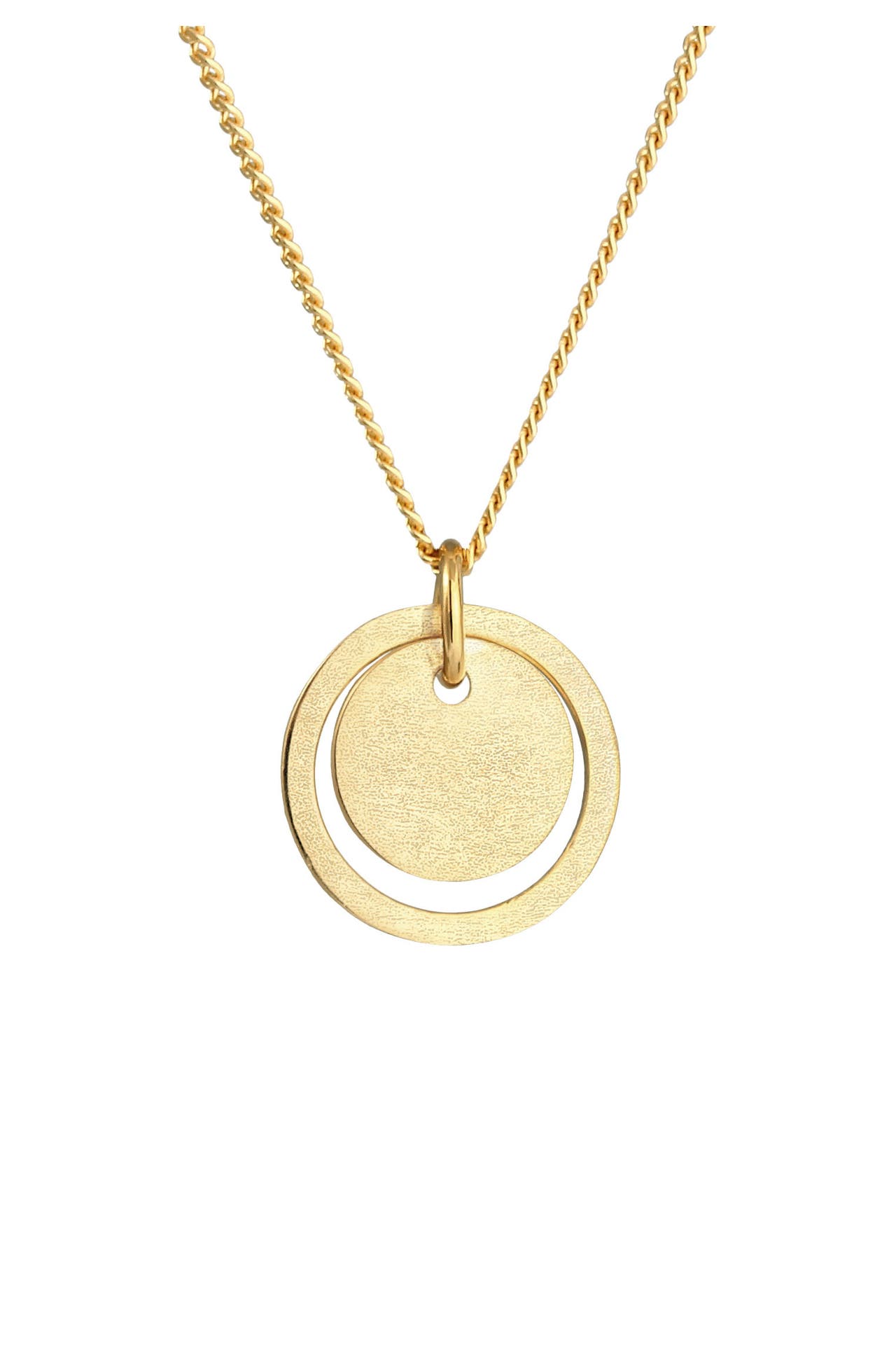 ELLI Kette Kreis Rund Geo Trend Matt 925 Silber Gold, Bild 1
