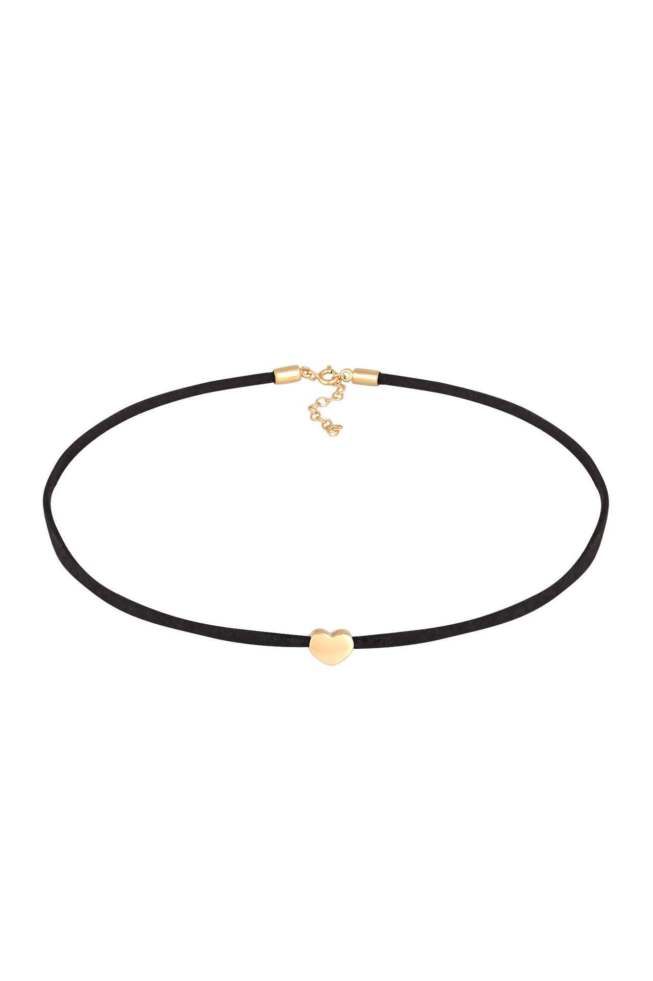 ELLI Kette Choker Herz Satinband 925 Silber Gold, Bild 1