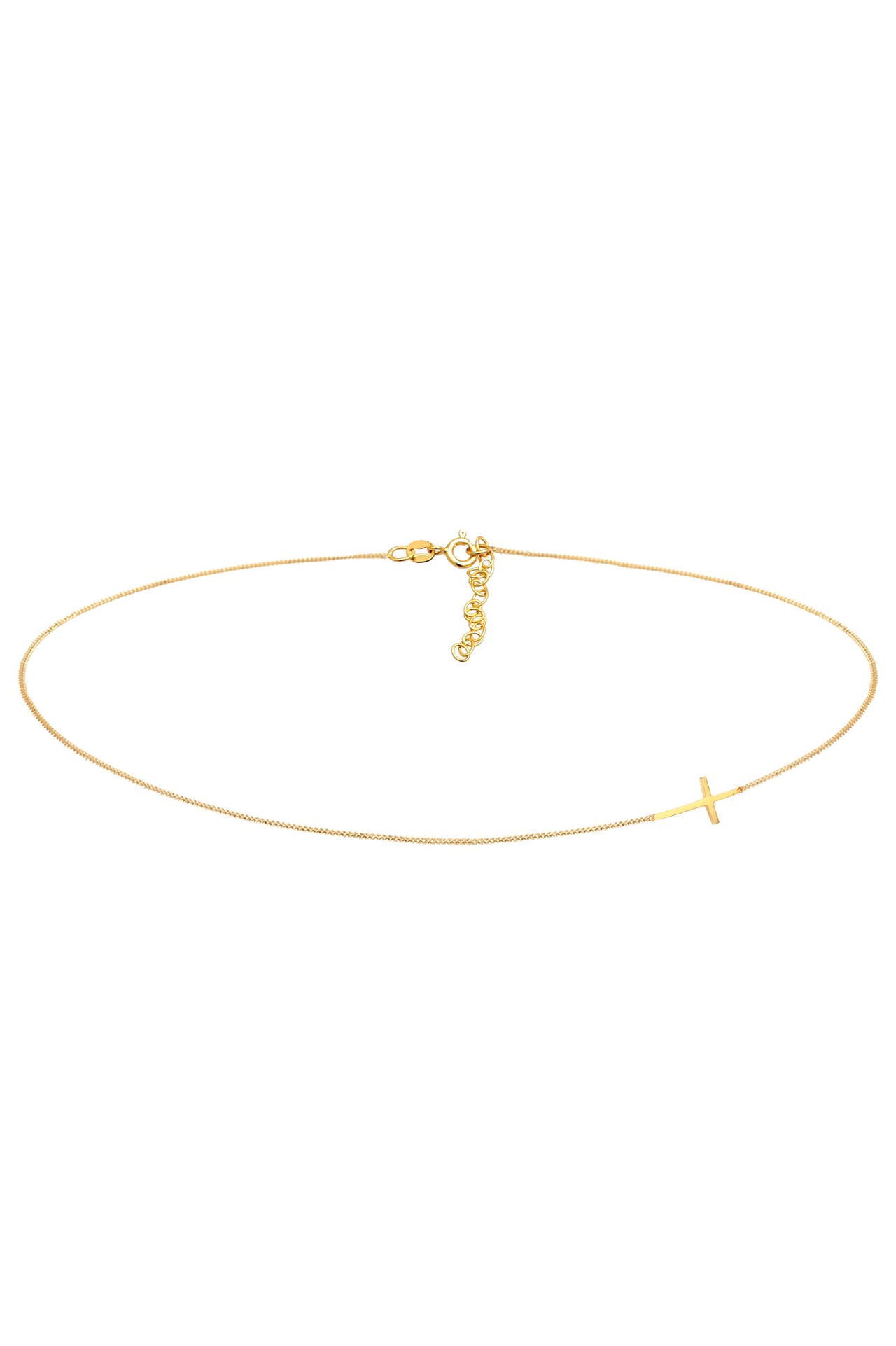 ELLI Kette Choker Kreuz Symbol Trend 925 Silber Gold, Bild 1