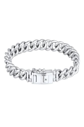 KUZZOI Armband Herren Rundpanzer Kastenverschluss 925 Silber