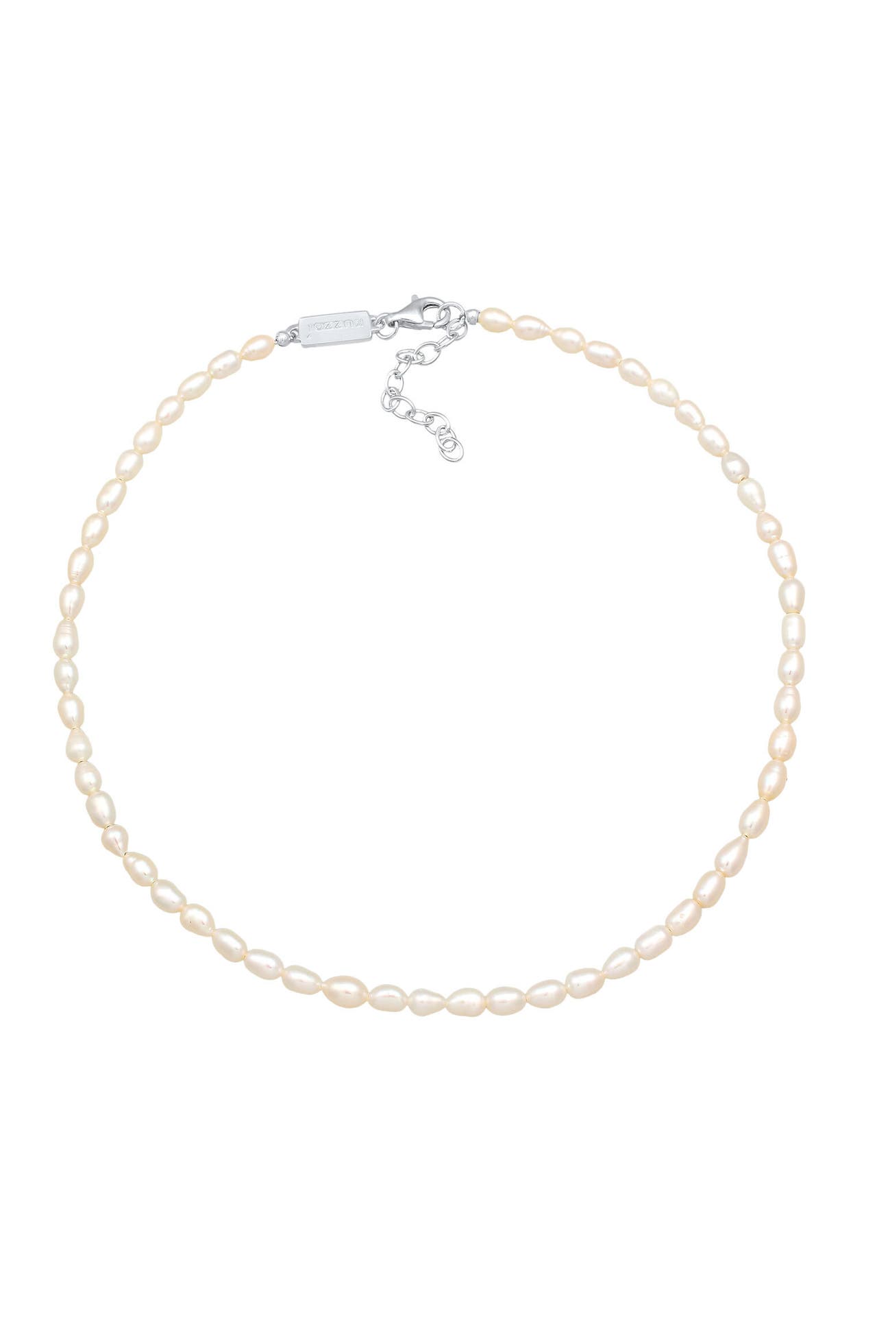 KUZZOI Kette Herren Süßwasser-Zuchtperle Oval 925 Silber Silber, Bild 1