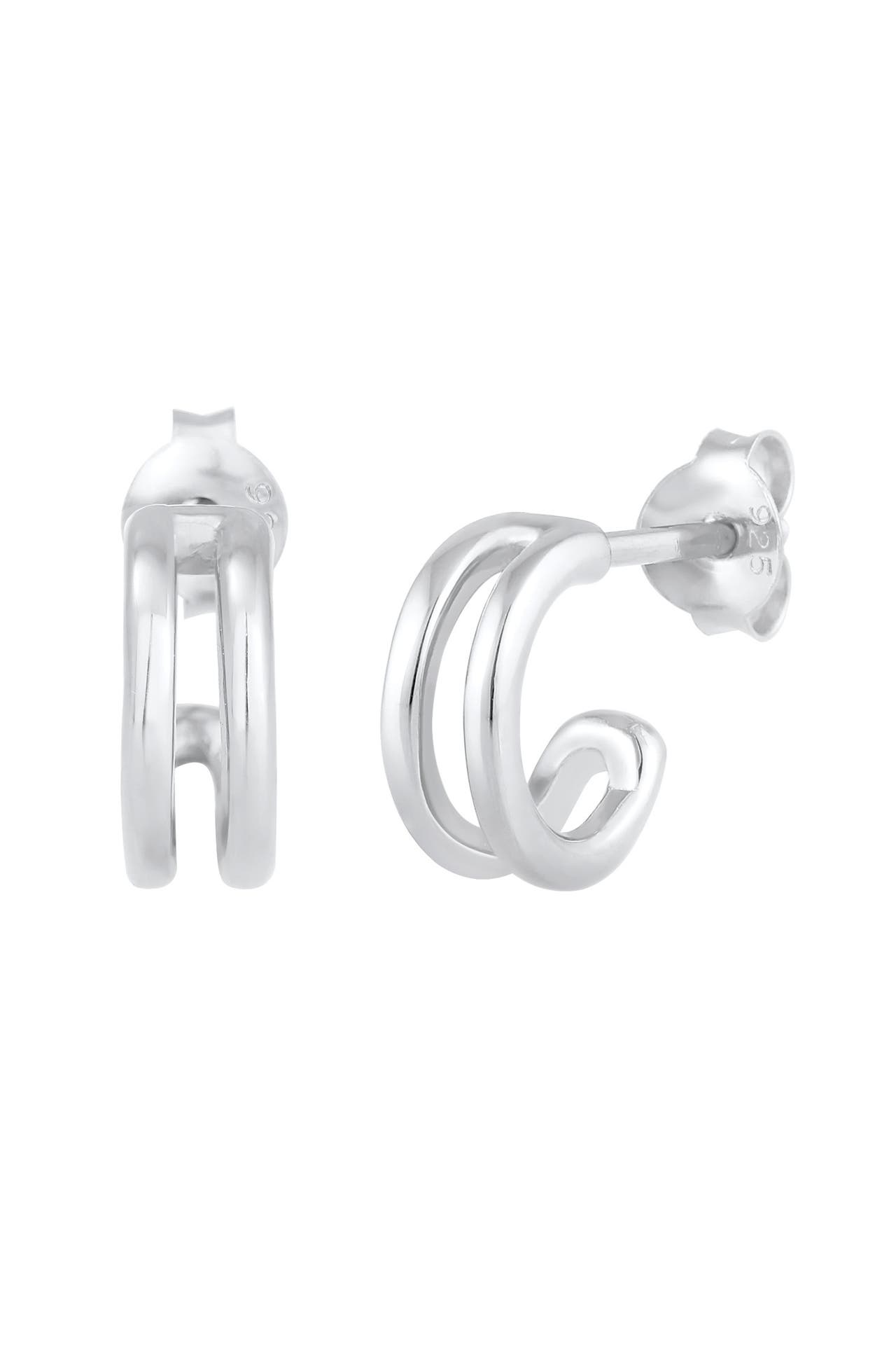 ELLI Ohrringe Creolen Stecker Basic Minimal 925 Silber Silber, Bild 1