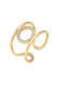 Ring Kreis Geo Kristalle Pretty 925 Silber Gold