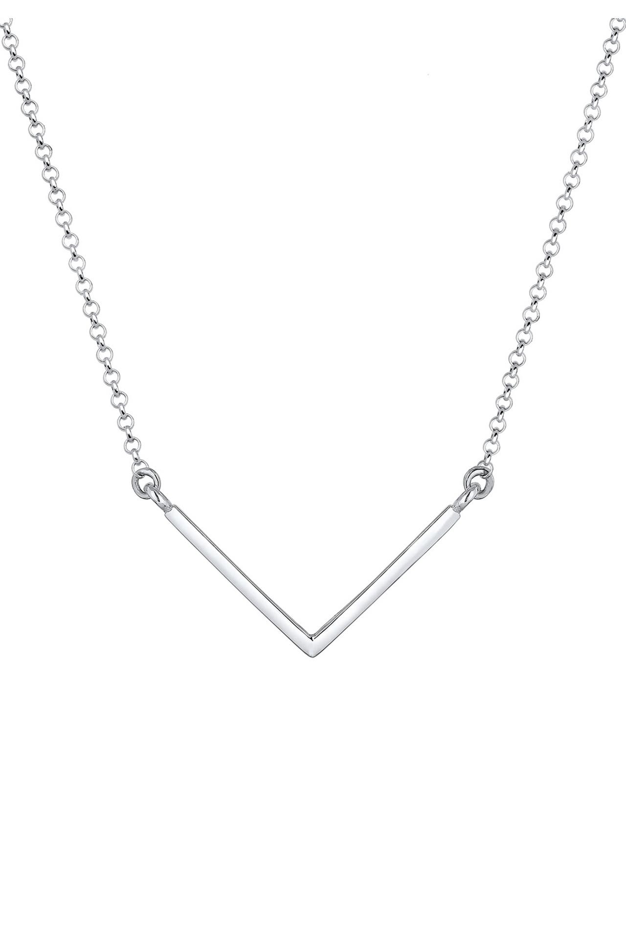 ELLI Kette V-förmiger Anhänger 925 Silber Silber, Bild 1
