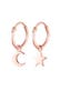 Ohrringe Creolen Sterne Mond Trend 925 Silber Rosegold