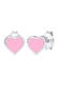 Ohrringe Kinder Herz Stecker Rosa Emaille 925 Silber