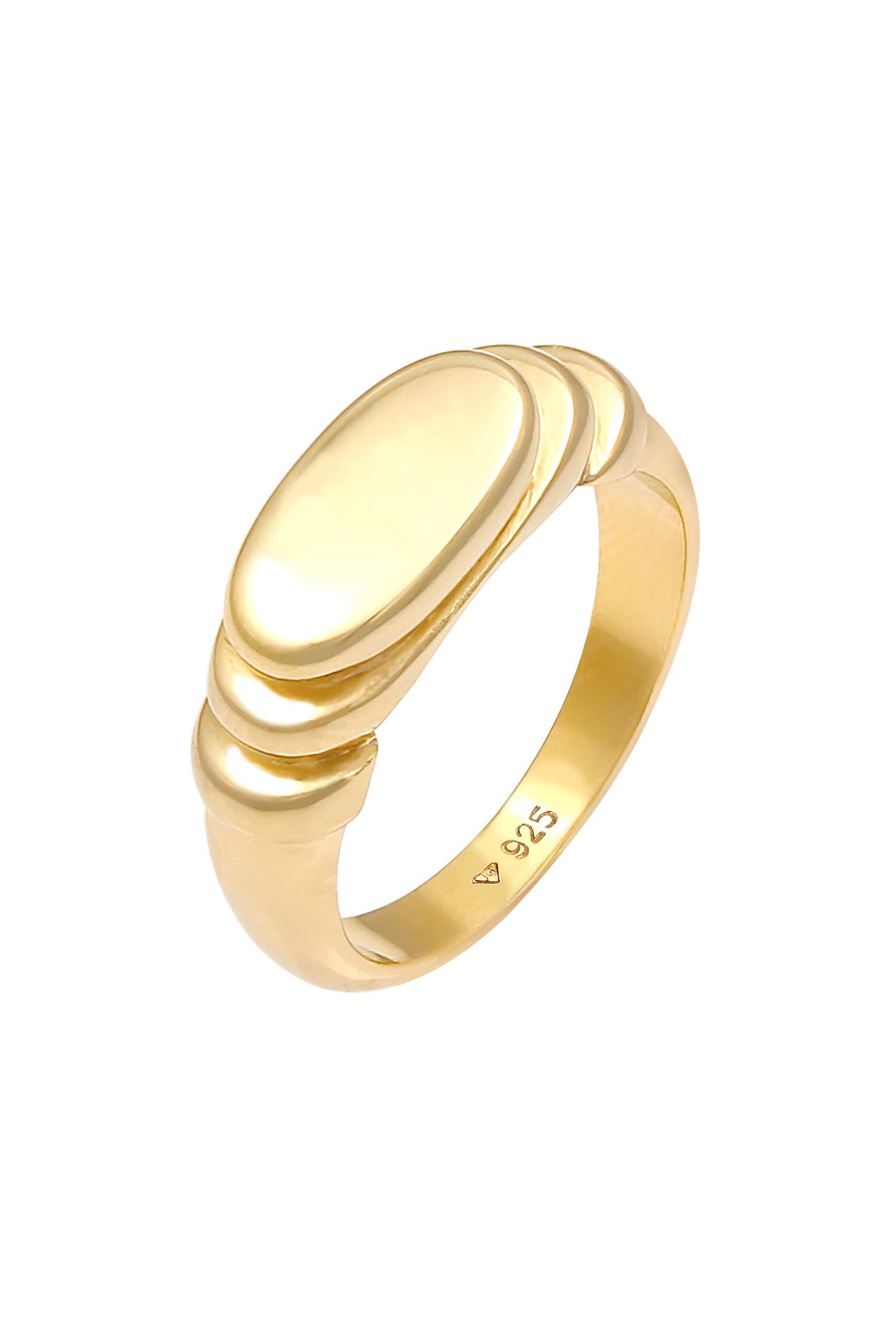 ELLI Ring Siegelring Oval Klassik 925 Silber Gold, Bild 1