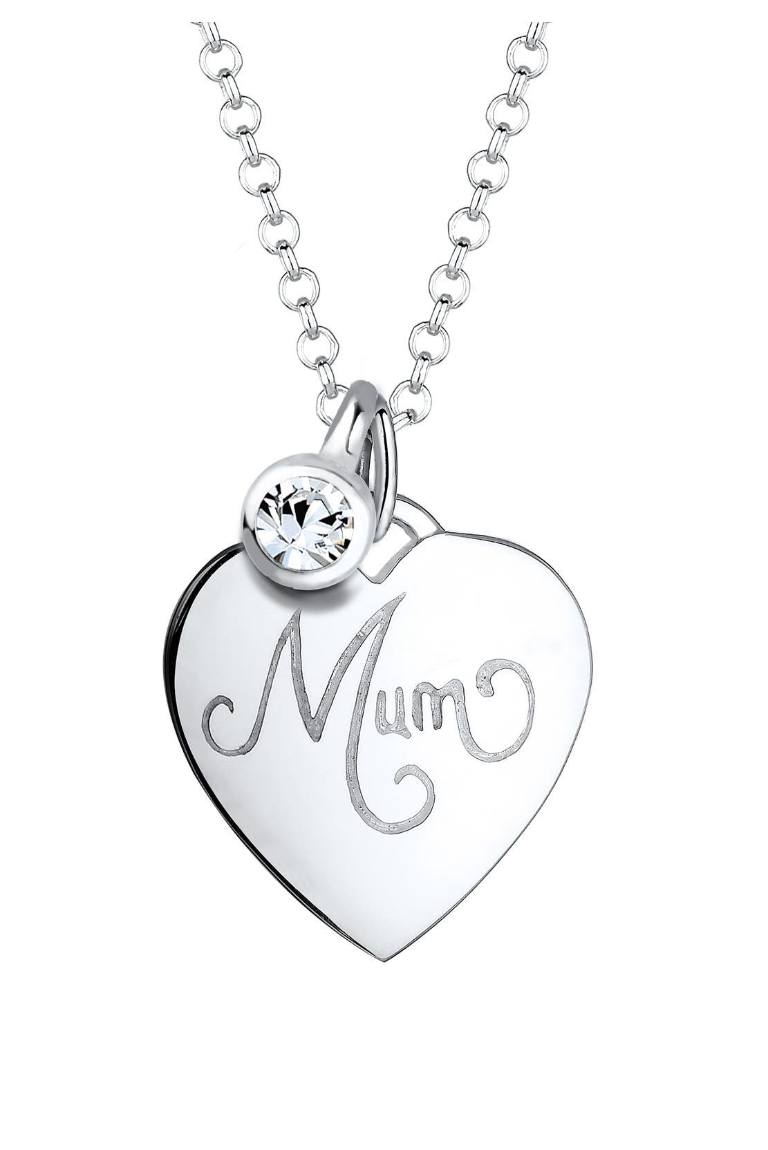 ELLI Kette Herz Mum-Schriftzug 925 Sterling Silber, mit Kristallen von Swarovski®t, mit Kristallen von Swarovski® Weiß, Bild 1