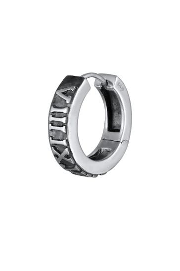 KUZZOI Ohrringe Single Creole Römische Zahlen oxidiert 925 Silber
