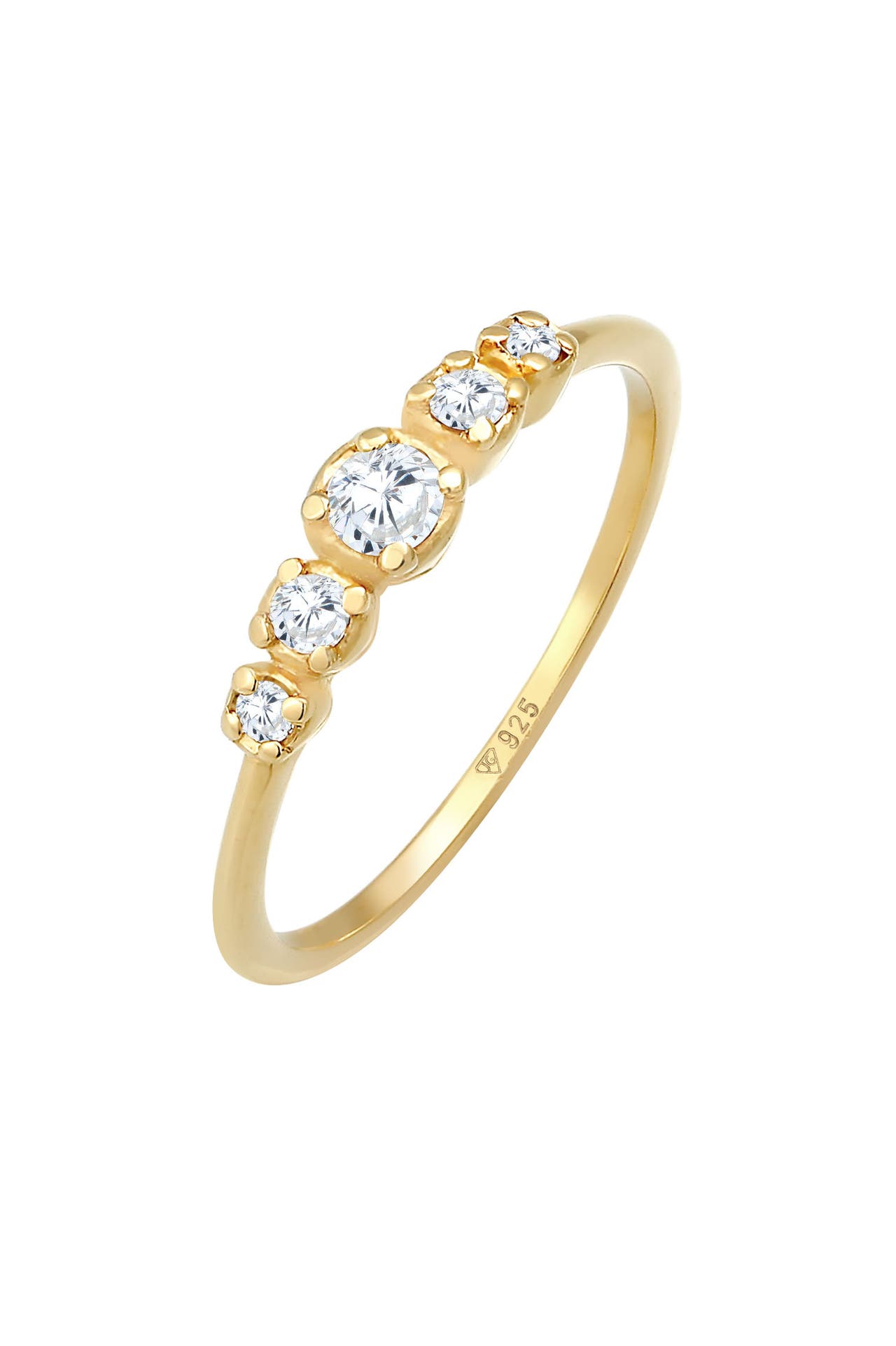 ELLI Ring Zirkonia Verlobung Eternity Stacking 925 Silber Gold, Bild 1
