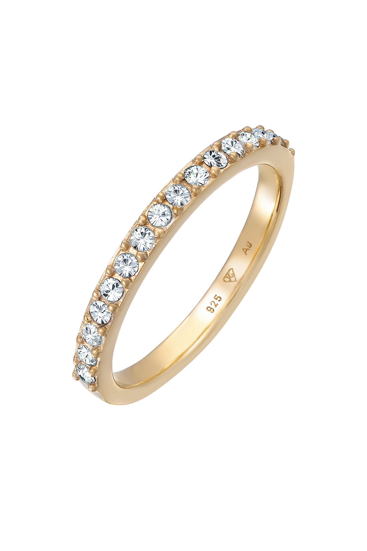 ELLI Ring Bandring Memoire 925 Silber, mit Kristallen von Swarovski® Gold, Bild 1
