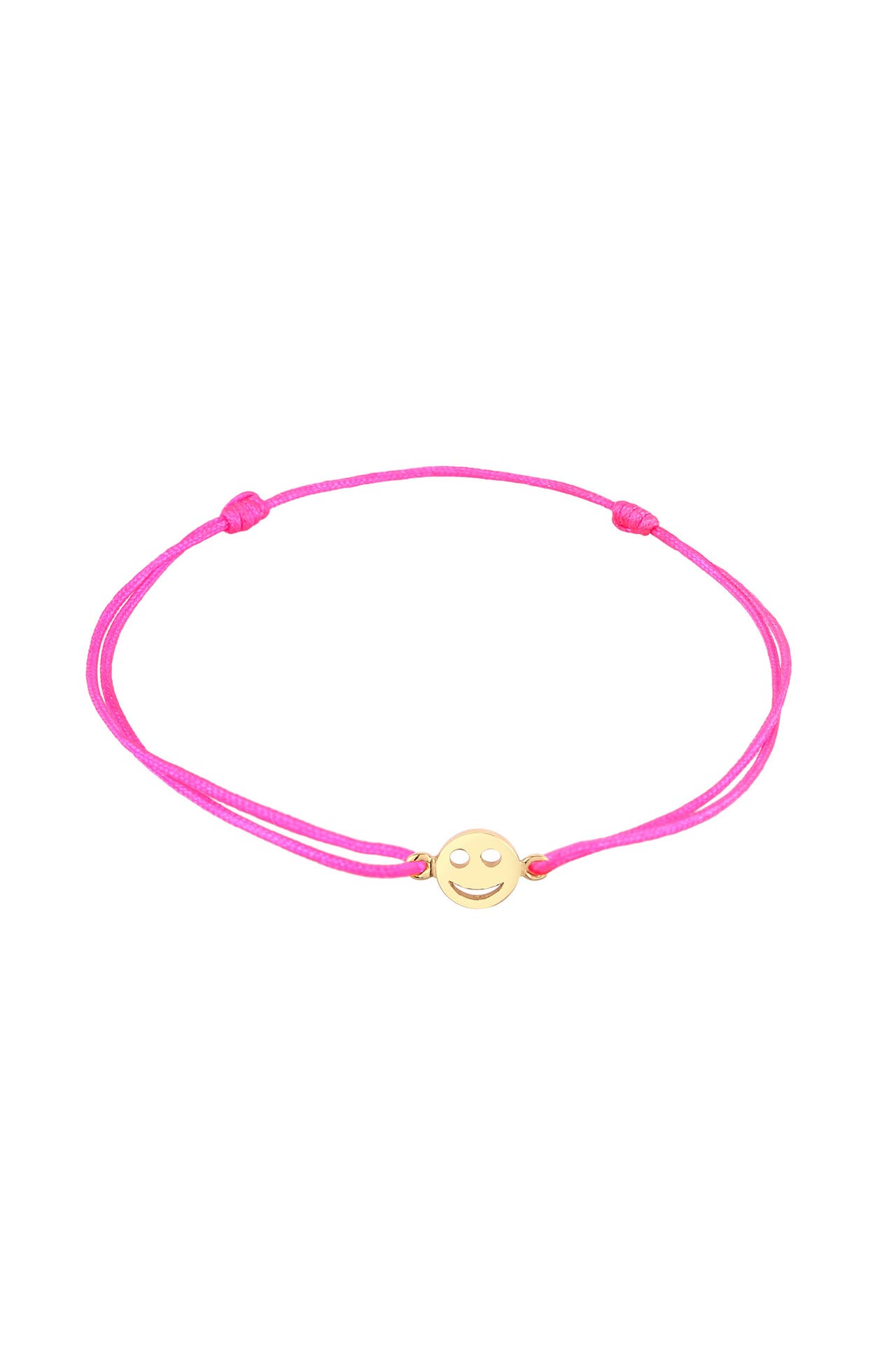 ELLI Armband mit Smile Face Textil 925 Silber vergoldet Pink, Bild 1