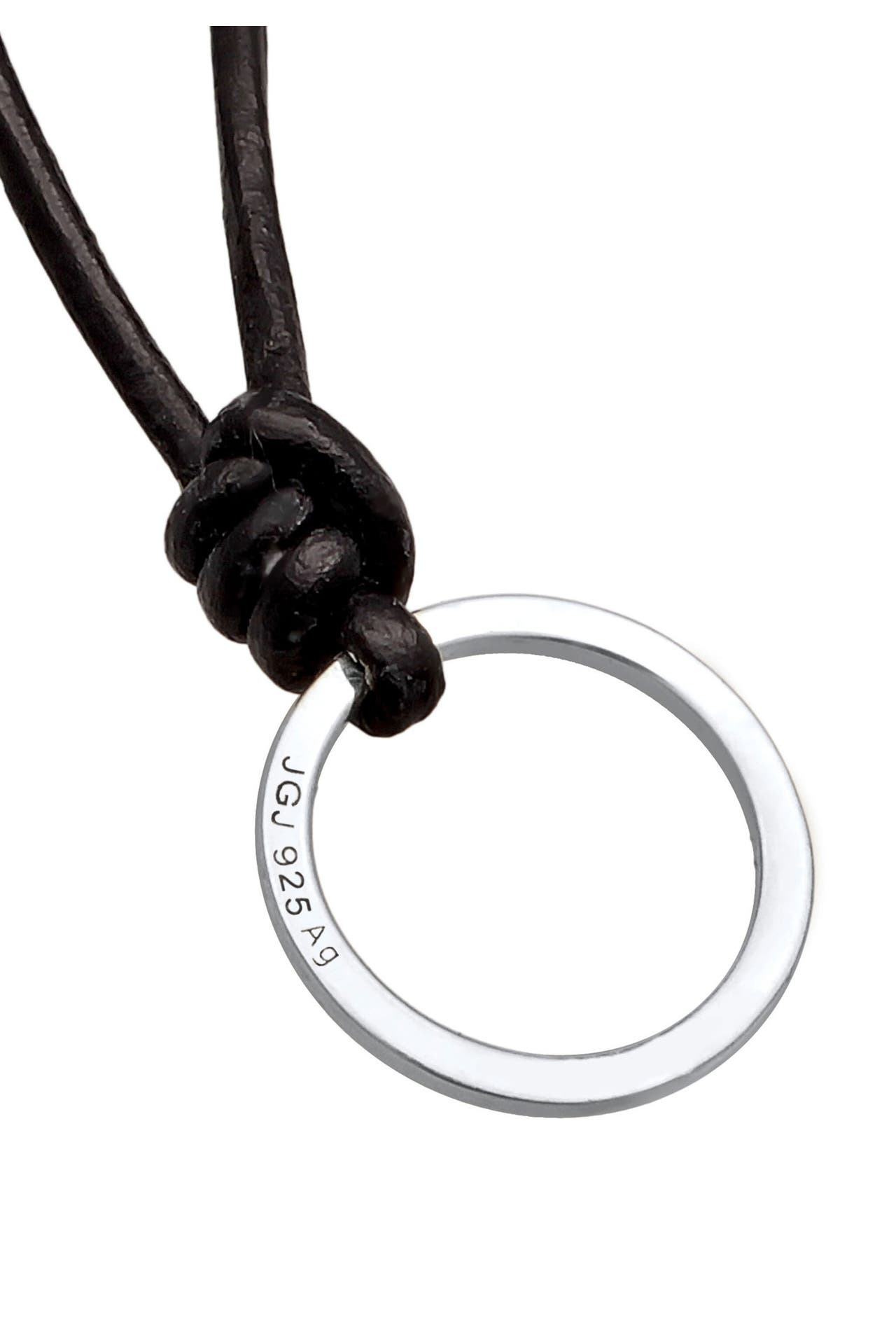 ELLI Armband Charmträger Rinds-Lederband 925 Silber Schwarz, Bild 1