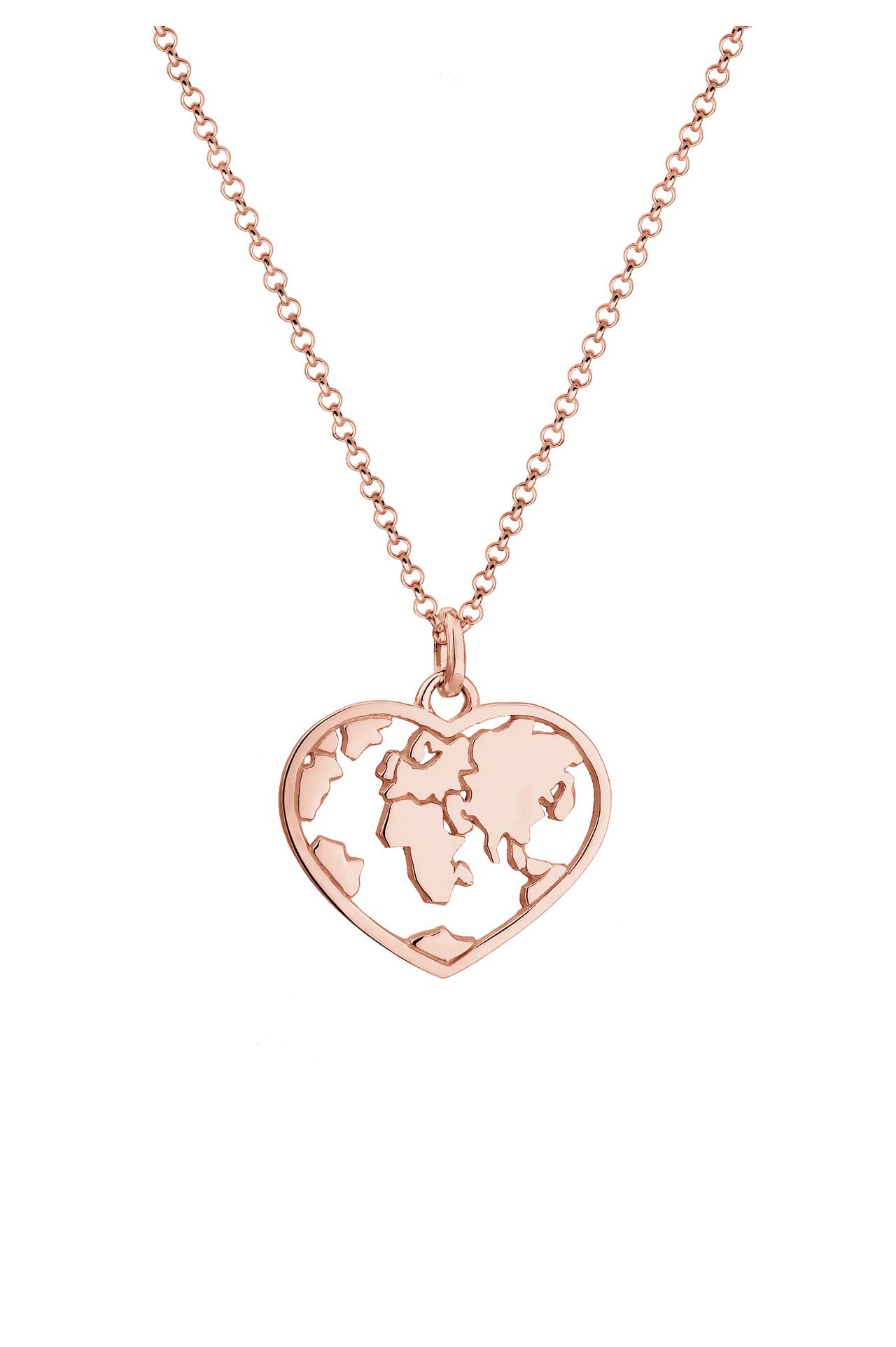 ELLI Kette Herz Weltkugel Globus Erbskette Trend 925 Silber Rosegold, Bild 1