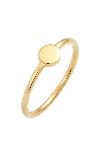 ELLI Ring Plättchen Kreis Geo Basic 925 Silber Gold