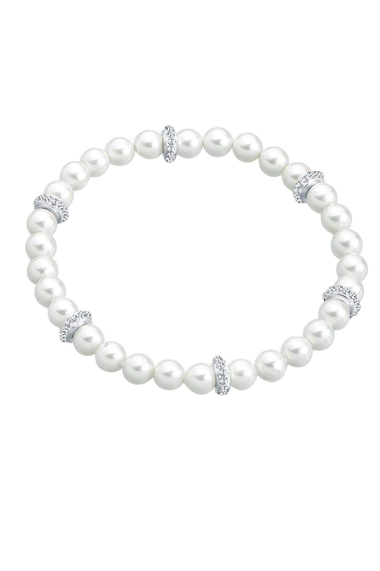 ELLI Armband Muschelkernperlen Kristalle 925 Silber Weiß, Bild 1