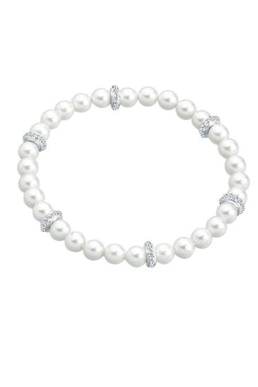 ELLI Armband Muschelkernperlen Kristalle 925 Silber Weiß