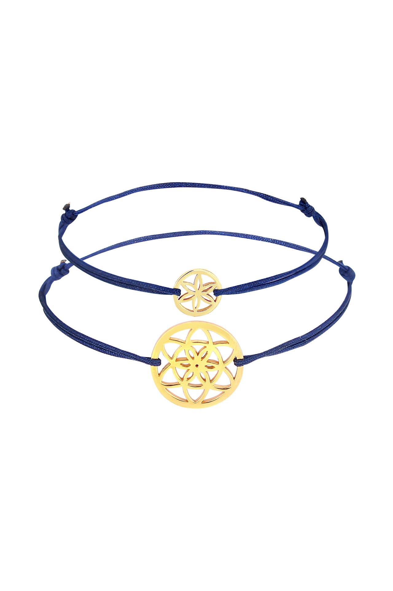 ELLI Armband Lebensblume Mutter Kind Set Nylon 925 Silber Gold, Bild 1