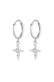 Ohrringe Creolen Kreuz Zirkonia Funkelnd 925 Silber Silber