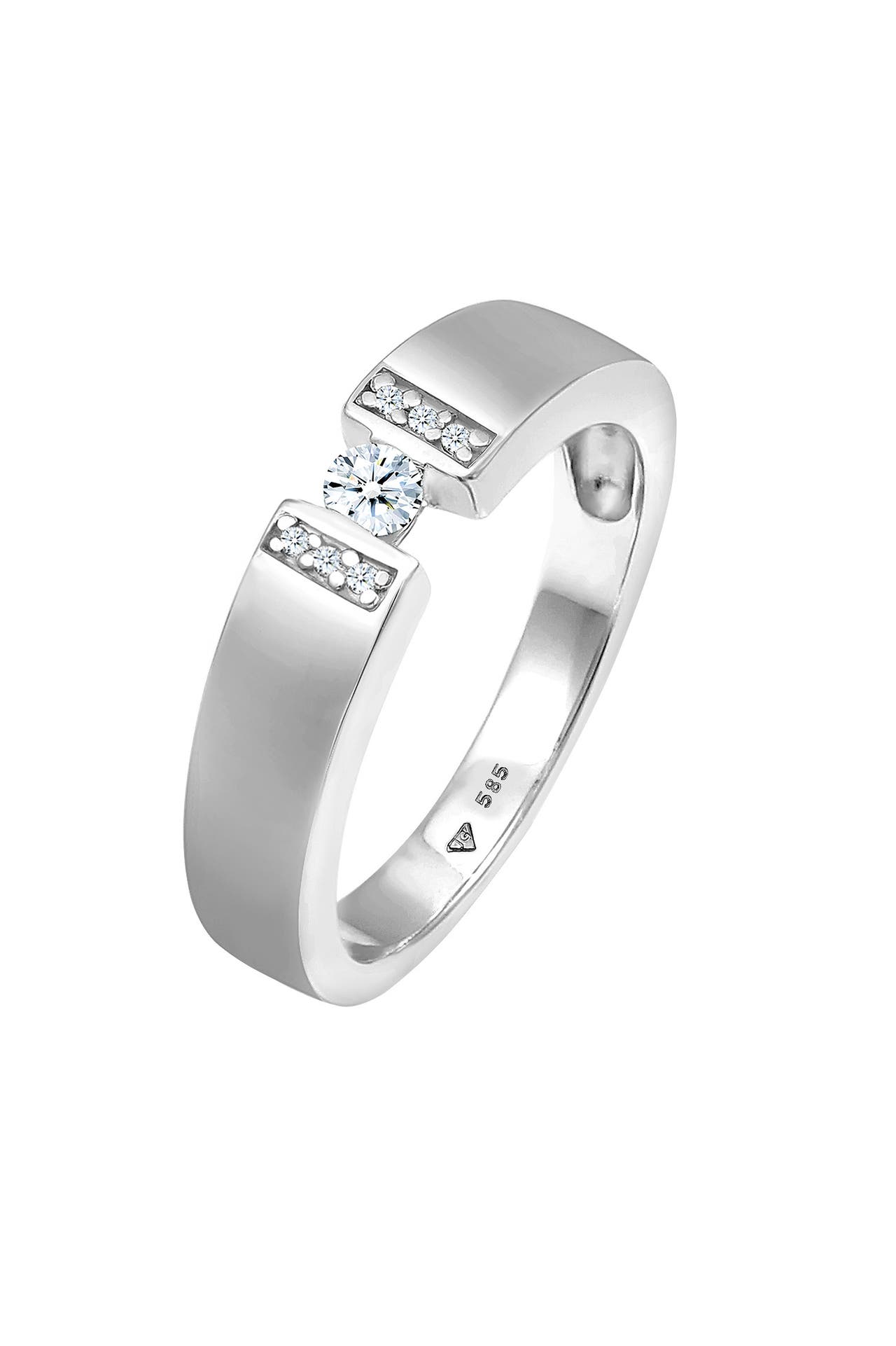 ELLI DIAMONDS Ring Diamant (0.16 ct.) 585 Weißgold Verlobung Weiß, Bild 1