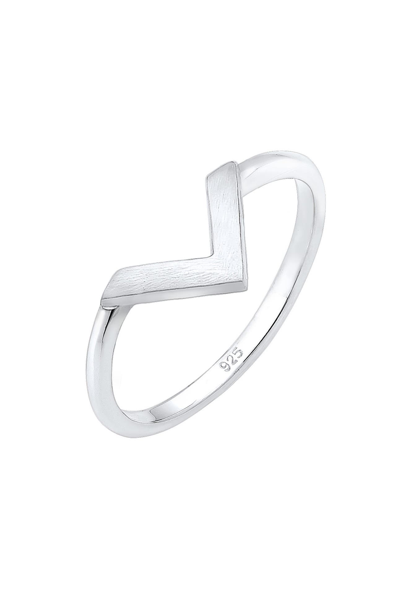 ELLI Ring V-Form Matt Basic 925 Silber Silber, Bild 1