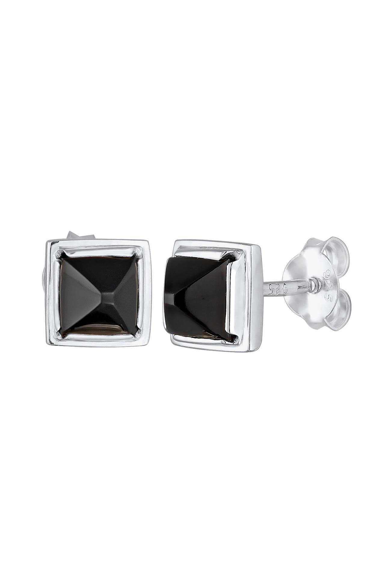 KUZZOI Ohrringe Onyx Pyramid Quadrat 925 Silber, Bild 1