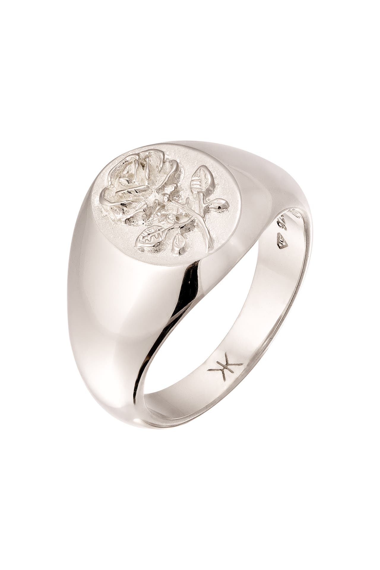 KUZZOI Ring Siegelring Rose Flower 925 Sterling Silber Silber, Bild 1
