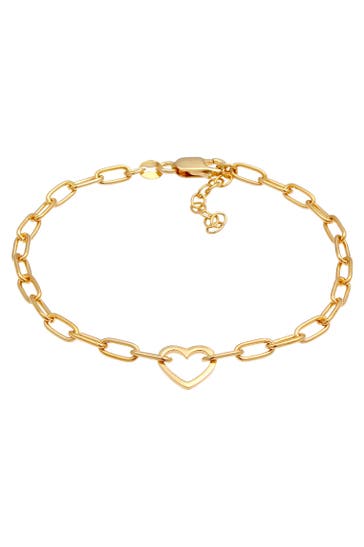 ELLI Armband Herz Glieder Oval Trend 925 Silber Gold