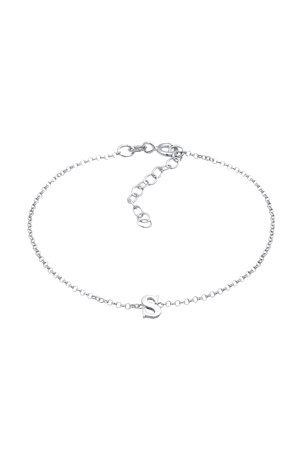 ELLI Armband Buchstaben Initialen Anhänger S 925 Silber Silber, Bild 1