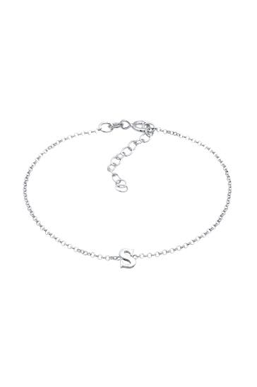 ELLI Armband Buchstaben Initialen Anhänger S 925 Silber Silber