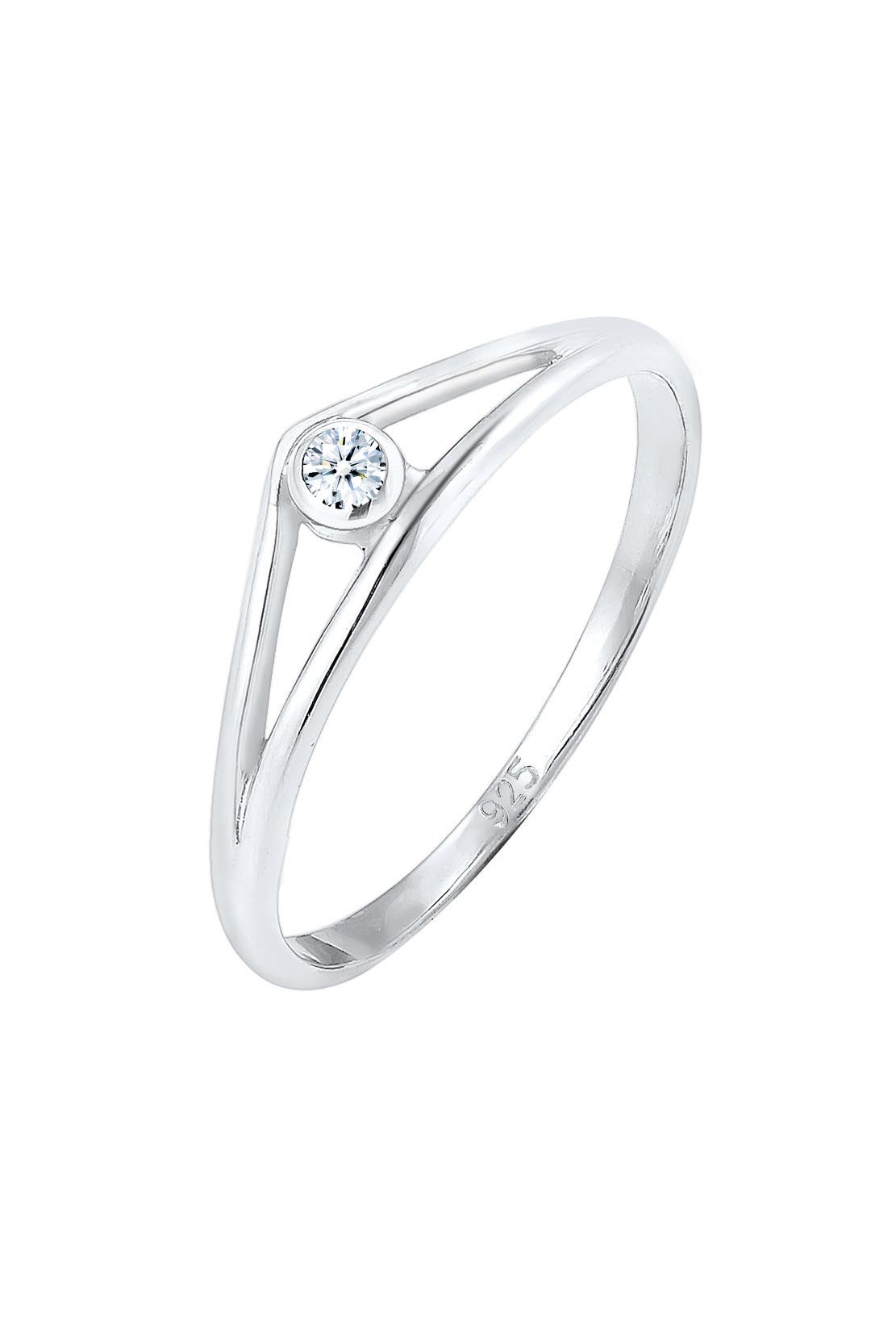 ELLI DIAMONDS Ring Diamant Brillantschliff (0.03 ct) 925 Sterling Silber Silber, Bild 1
