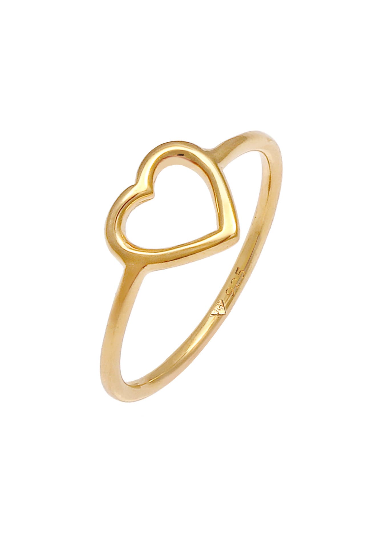 ELLI Ring Herz Liebe Romantik Zart Filigran 925 Silber Gold, Bild 1