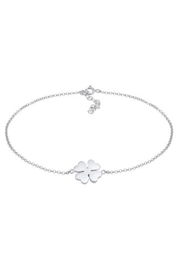 ELLI Fusskettchen Fußkette Kleeblatt Glücksymbol 925 Silber Silber