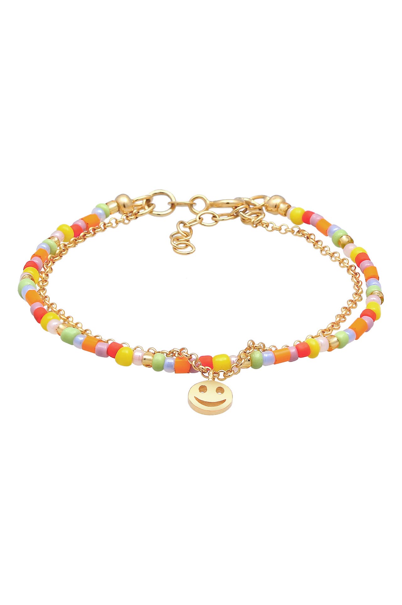 ELLI Armband Kids Layer Smiling Beads Bunt 925 Silber vergoldet, Bild 1