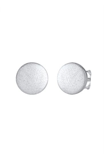 NENALINA Ohrringe Basic Kreis Rund Gebürstet Ohrstecker 925 Silber Grau