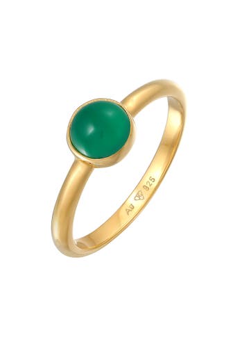 ELLI PREMIUM Ring Achat Edelstein Solitär 925 Silber Gold