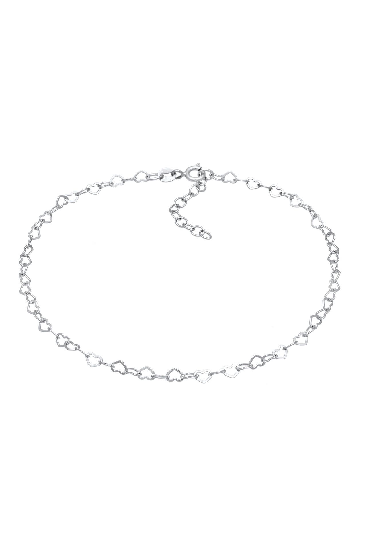 ELLI Fusskettchen Herz Romantik 925 Sterling Silber Silber, Bild 1