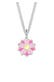 Halskette Kinder Flower Blume Emaille Rosa 925 Sterling Silber