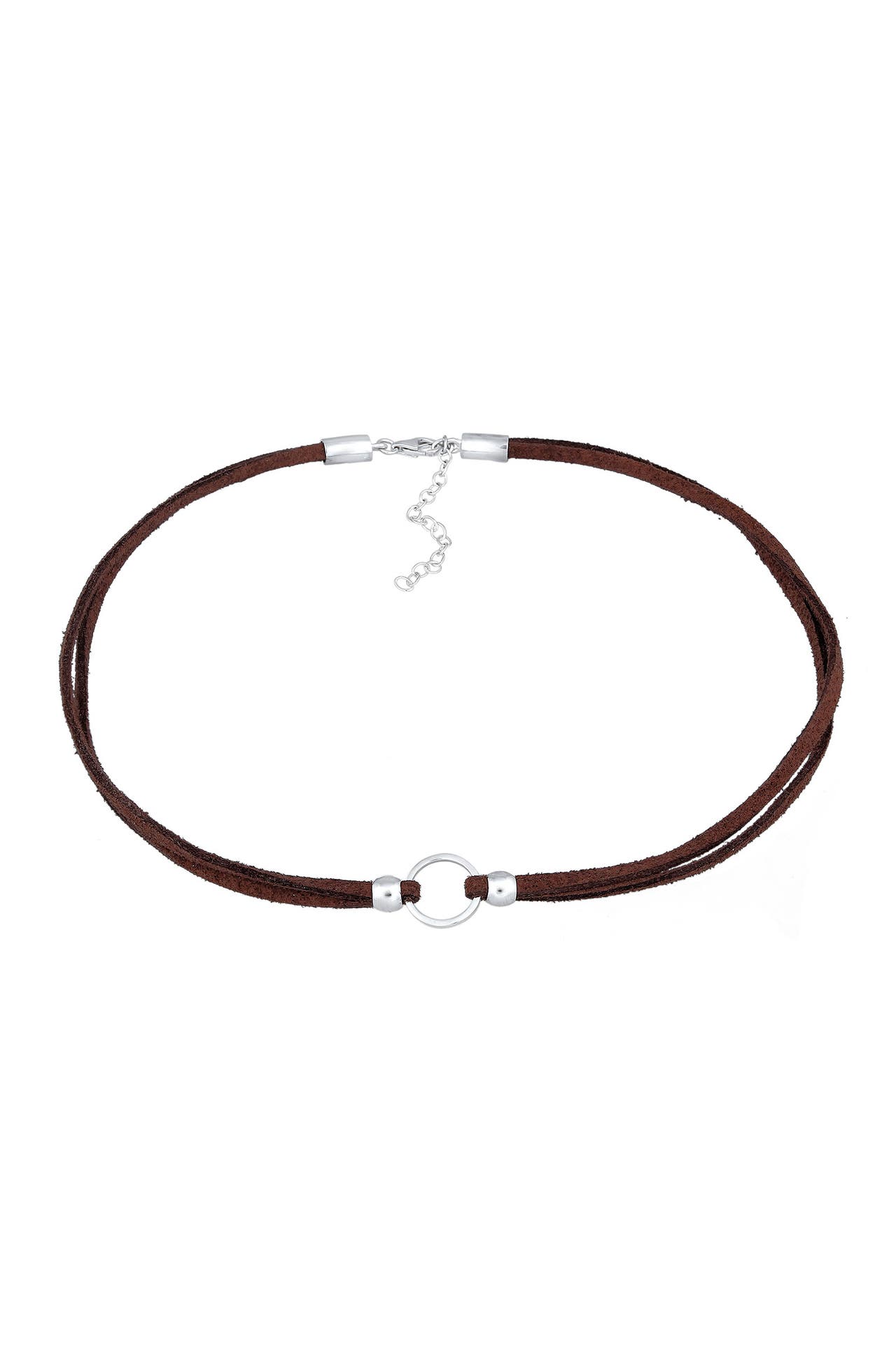 ELLI Kette Halsband Braun Choker mit Kreis 925 Silber Silber, Bild 1