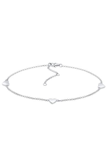 NENALINA Fusskettchen Herzen Verspielt Strand Sommer Trend 925 Silber Silber