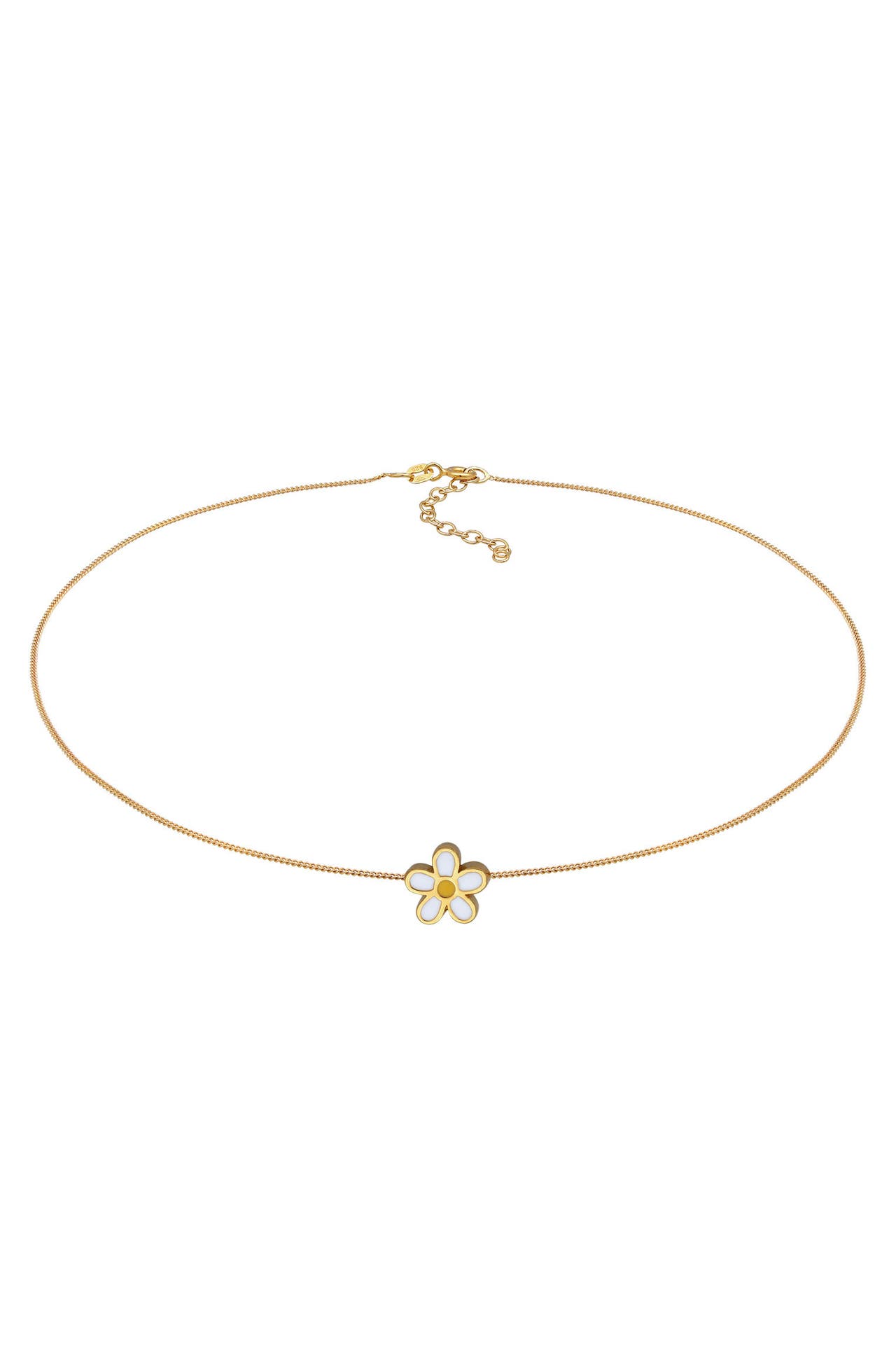 ELLI Kette Choker Blume 925 Sterling Silber vergoldet Gold, Bild 1