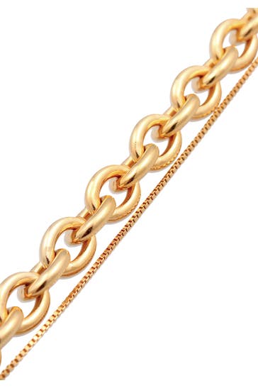 ELLI PREMIUM Armband Glieder Layer Look 925 Silber rhodiniert Gold