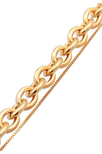 ELLI PREMIUM Armband Glieder Layer Look 925 Silber rhodiniert Gold