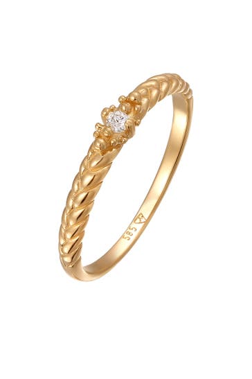 ELLI DIAMONDS Ring Elli DIAMONDS Ring Diamant Weiß Brillantschliff (0.006 ct) 585 Gelbgold Gold