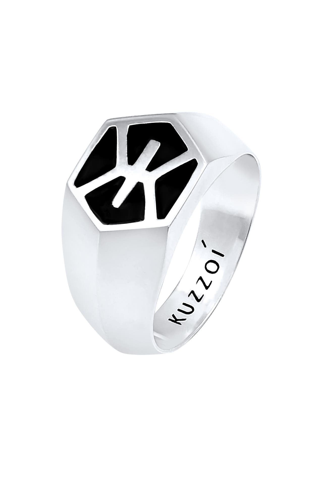 KUZZOI Ring Herren Siegelring Emaille Edel 925 Silber Silber, Bild 1