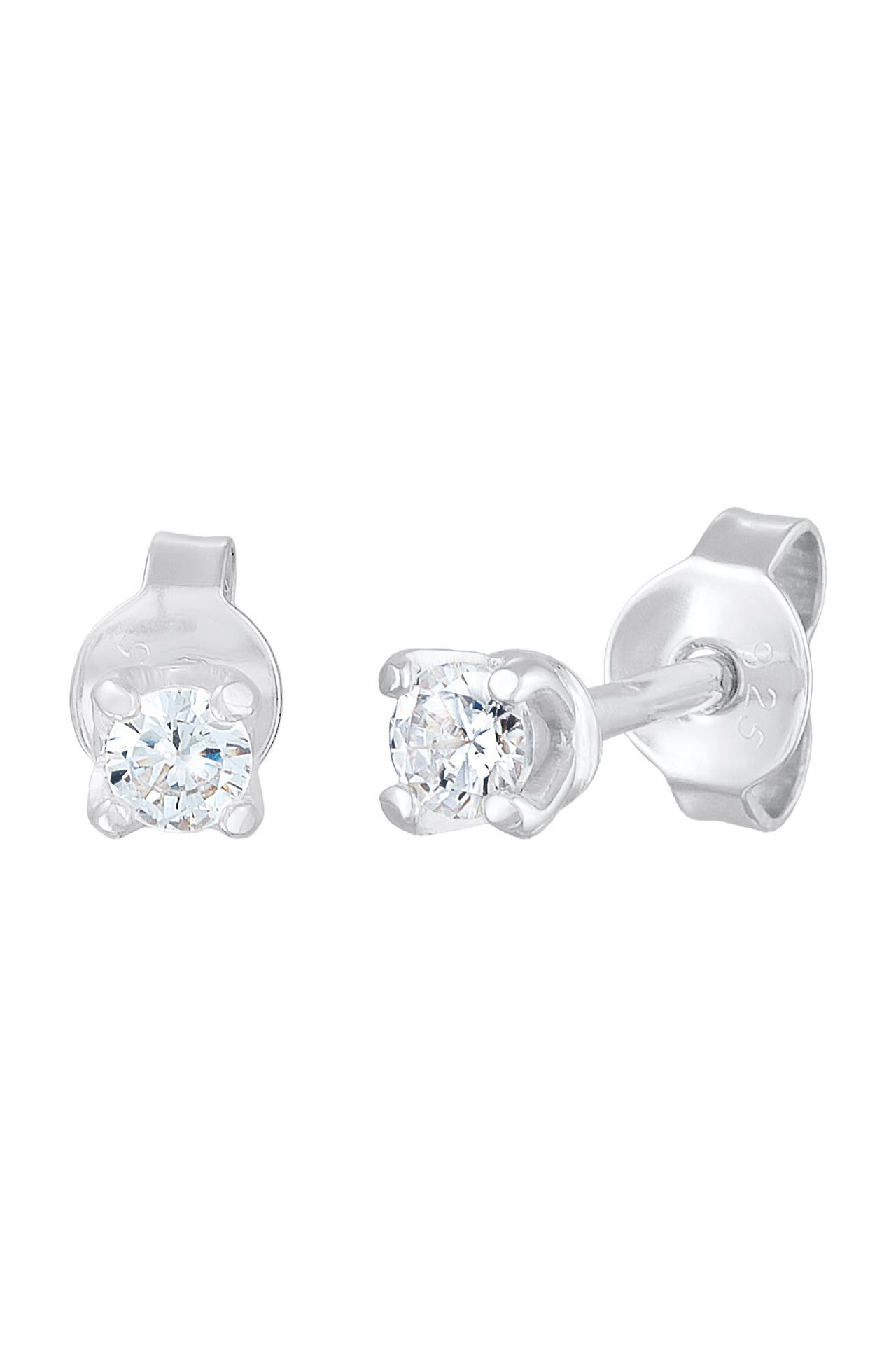 ELLI PREMIUM Ohrringe Ohrstecker Soliltär Mossanit 925 Silber Silber, Bild 1