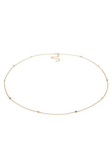 ELLI Kette Taillenkette Body Chain Kugelkette Kristalle 925 Silber Gold