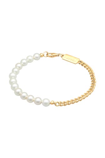 KUZZOI Armband Basic Männer Panzerkette Massiv Perlen 925 Silber Gold
