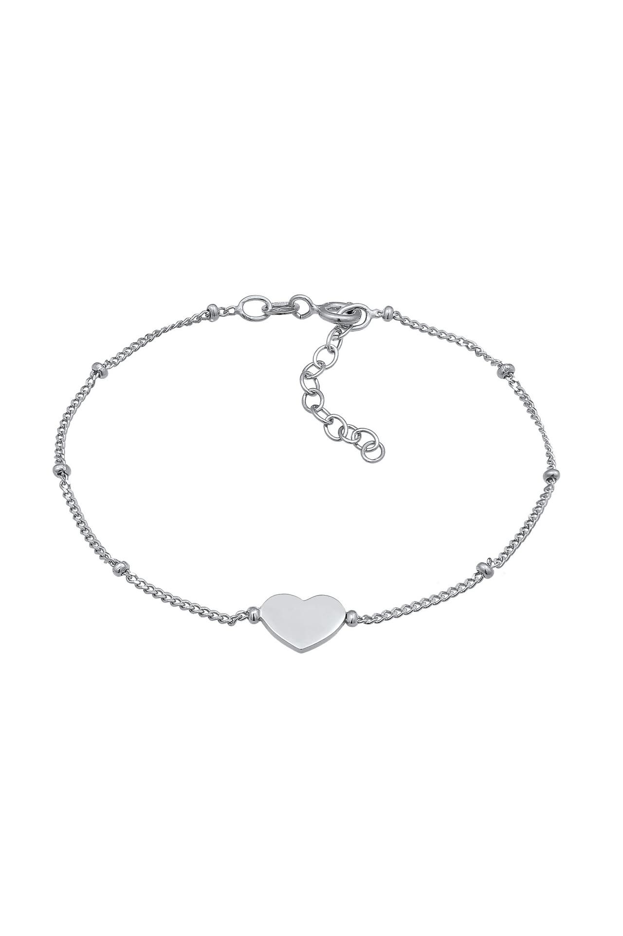 ELLI Armband Herzchen Kugelkette Liebe Romantik 925 Silber Silber, Bild 1