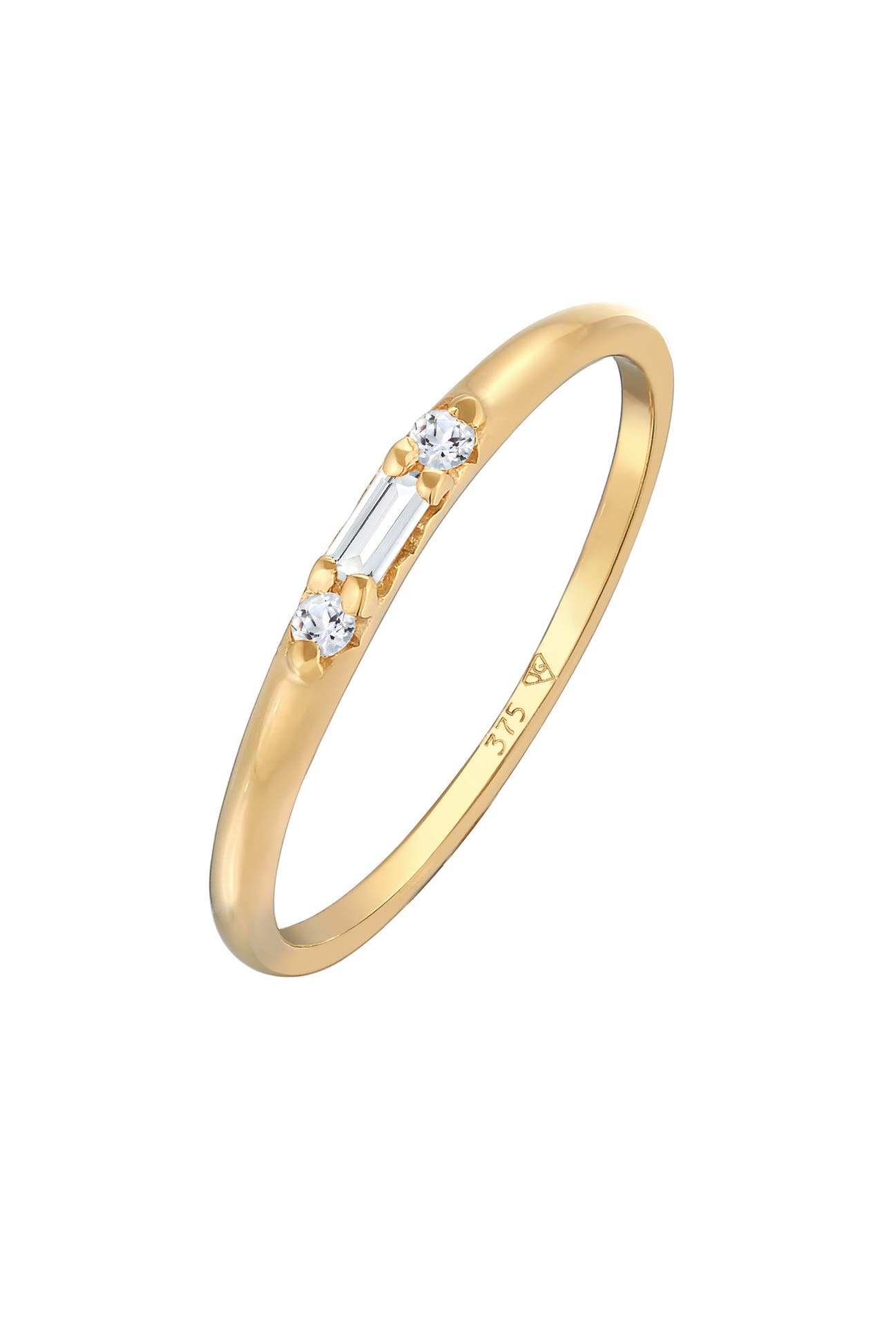 ELLI PREMIUM Ring Topas Baguette Verlobung 375 Gelbgold, Bild 1